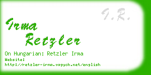 irma retzler business card